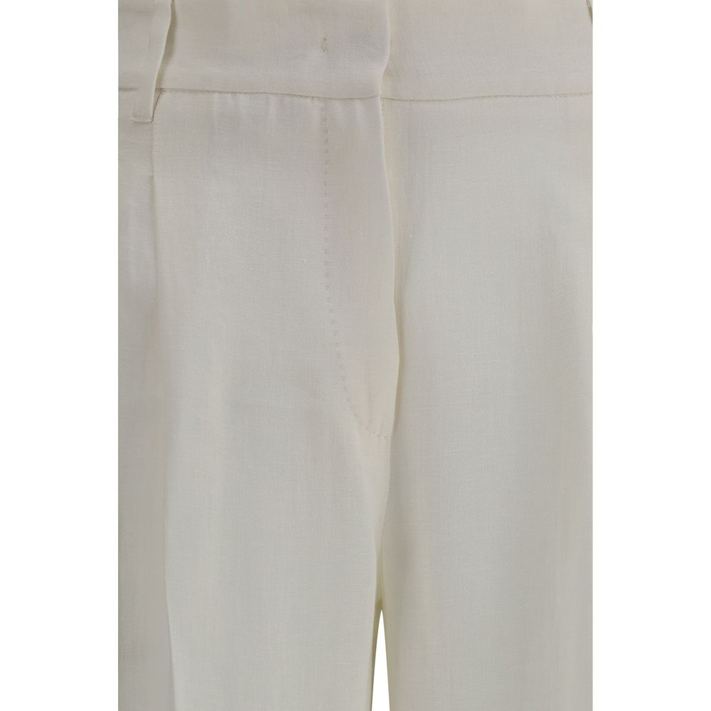 Max Mara White Linen Casual Pants | Regal Royce