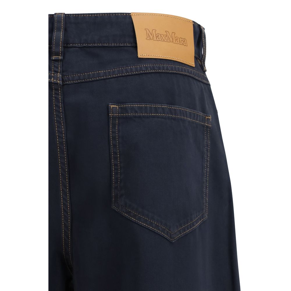 Max Mara Blue Cotton Casual Pants | Regal Royce