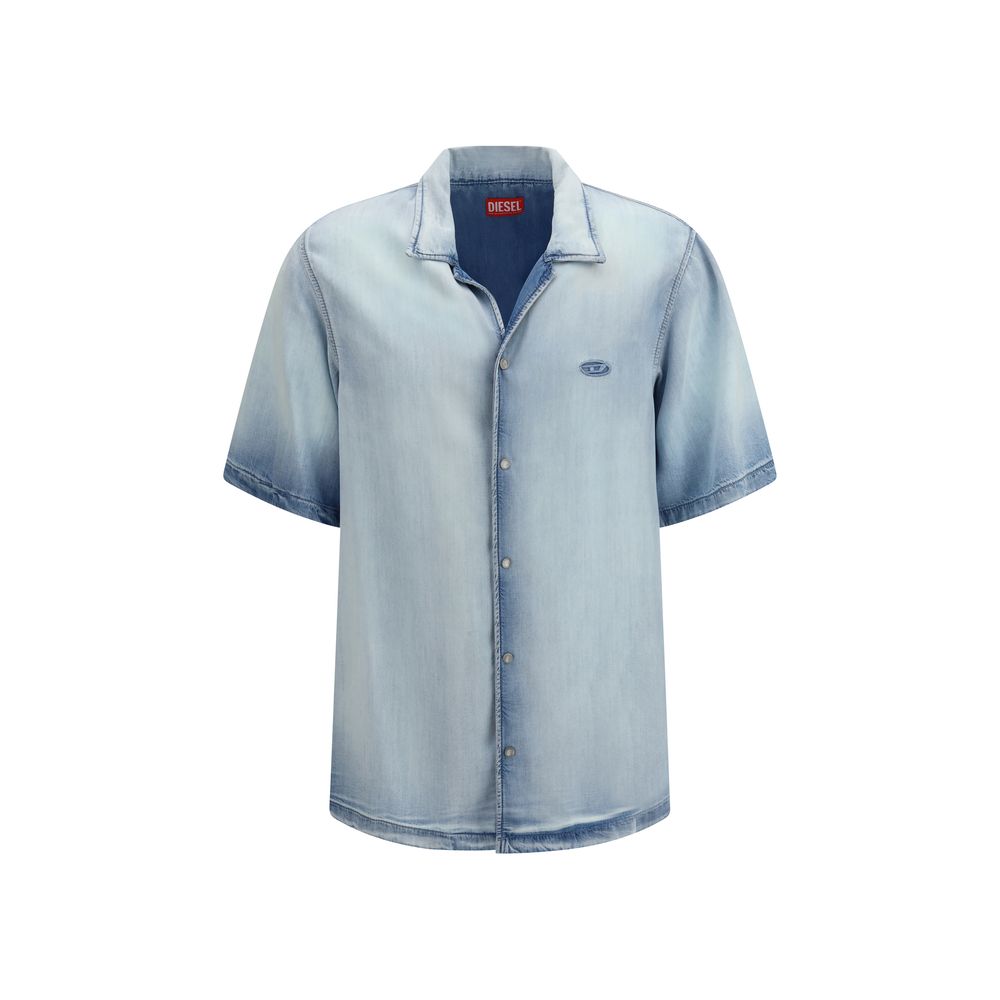 Diesel Blue Lyocell Shortsleeve Shirt | Regal Royce