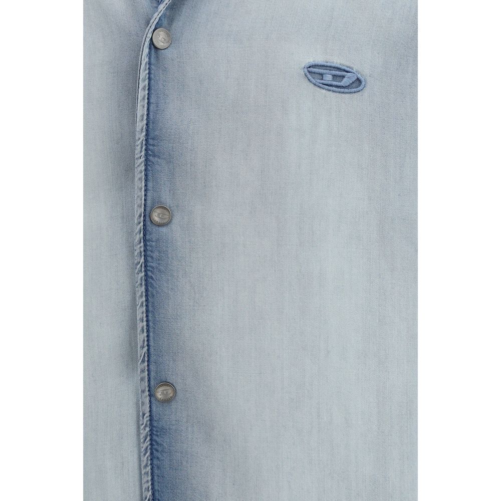 Diesel Blue Lyocell Shortsleeve Shirt | Regal Royce