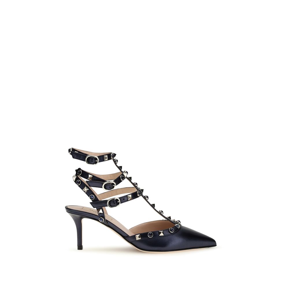 Valentino Garavani Blue Calf Leather Bos Taurus High Heel Pumps | Regal Royce