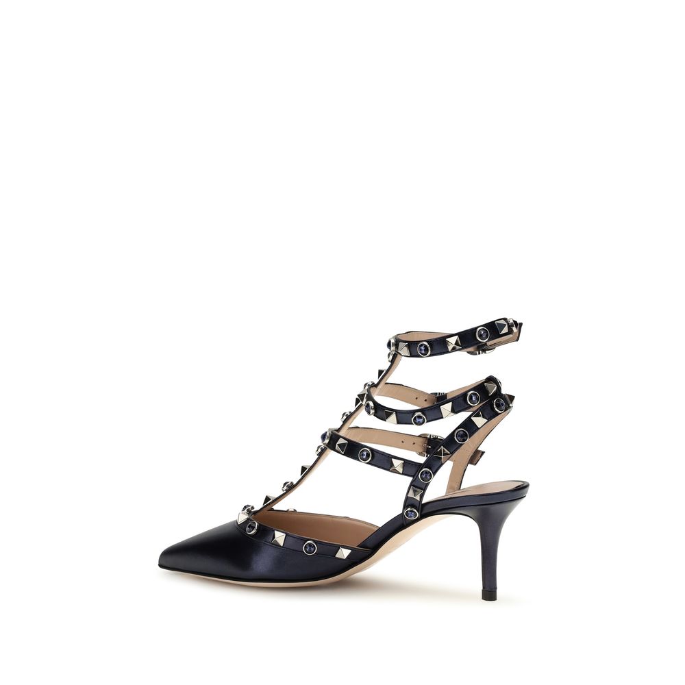 Valentino Garavani Blue Calf Leather Bos Taurus High Heel Pumps | Regal Royce