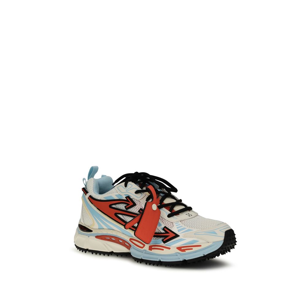 Off-White Blue Calf Leather Bos Taurus Athletic Sneakers | Regal Royce