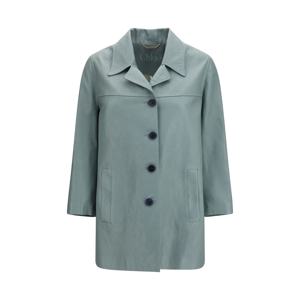 Chloé Blue Lamb Leather Leather Jacket | Regal Royce