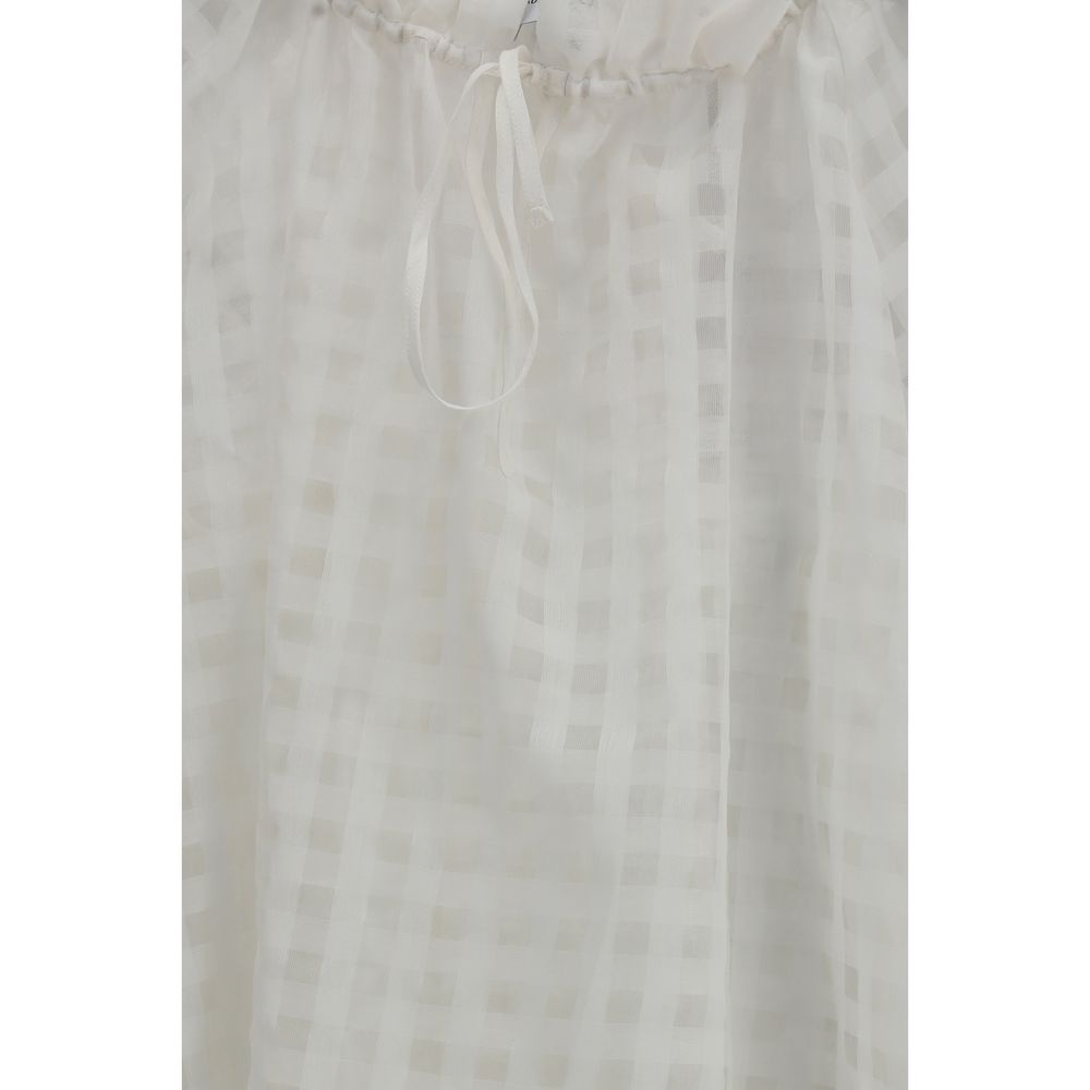 Sara Roka White Cotton Pattern Shirt | Regal Royce