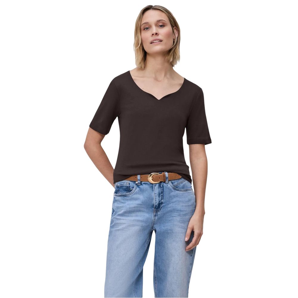 Street One Brown Cotton Long Sleeve T-Shirt | Regal Royce