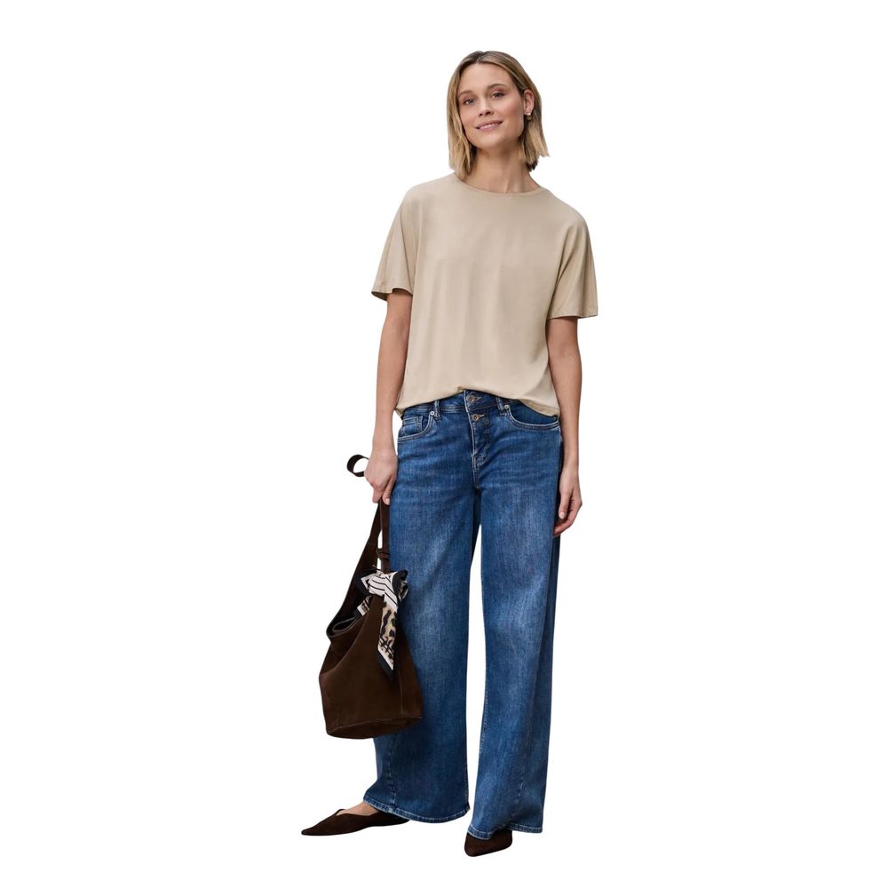 Street One Beige Viscose T-Shirt | Regal Royce