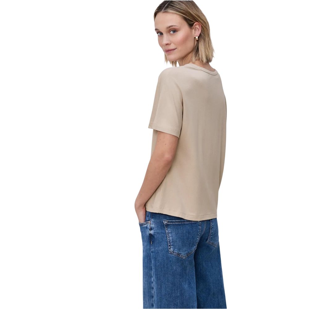 Street One Beige Viscose T-Shirt | Regal Royce