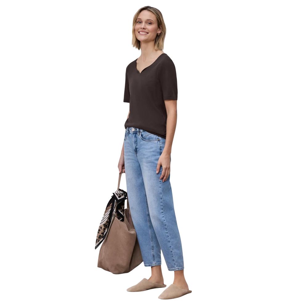 Street One Brown Cotton Long Sleeve T-Shirt | Regal Royce