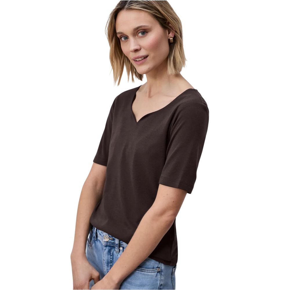 Street One Brown Cotton Long Sleeve T-Shirt | Regal Royce