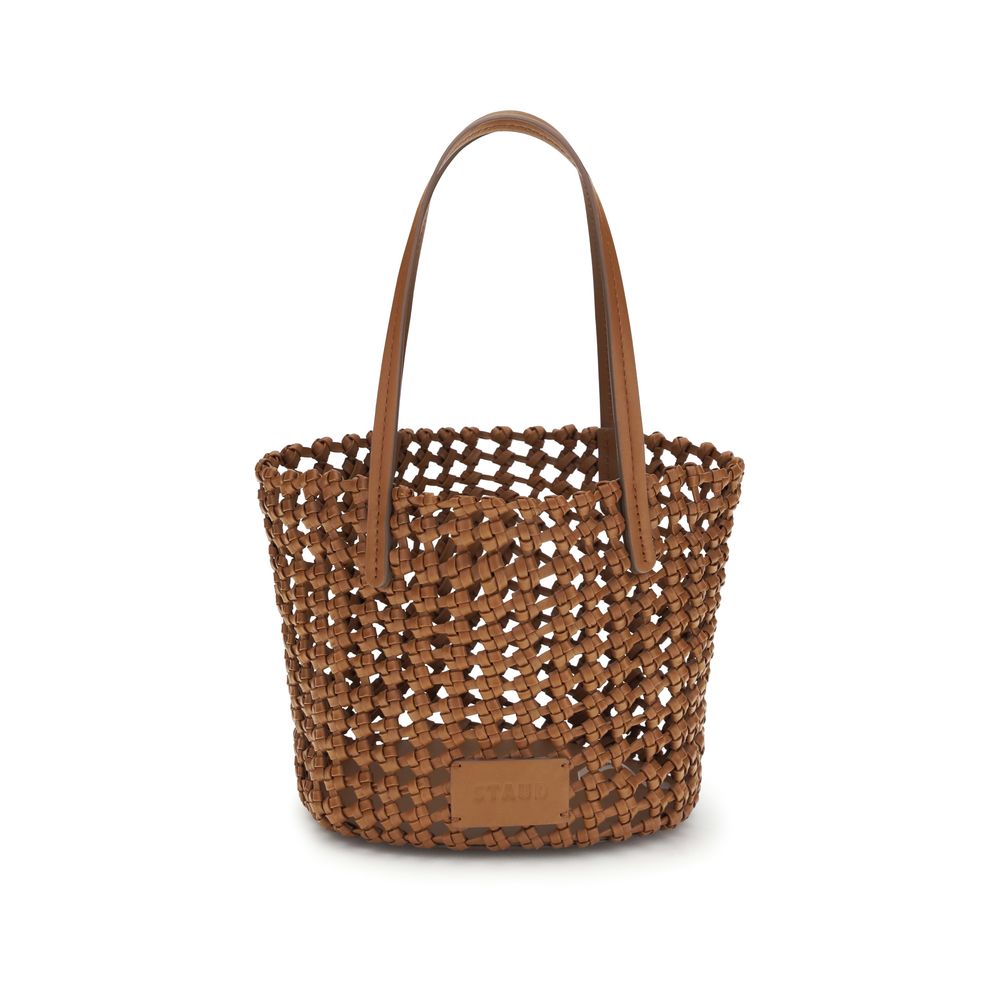 Staud Brown Calf Leather Bos Taurus Backet Bag