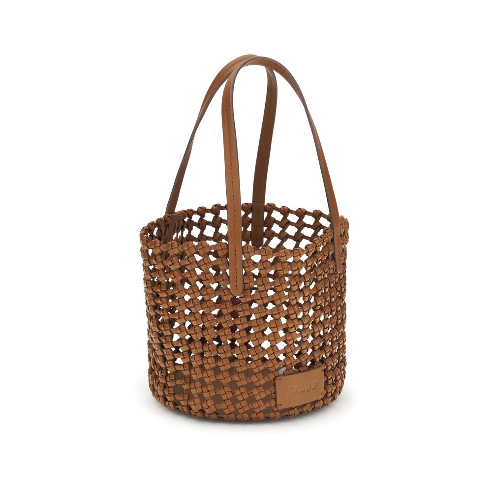 Staud Brown Calf Leather Bos Taurus Backet Bag | Regal Royce