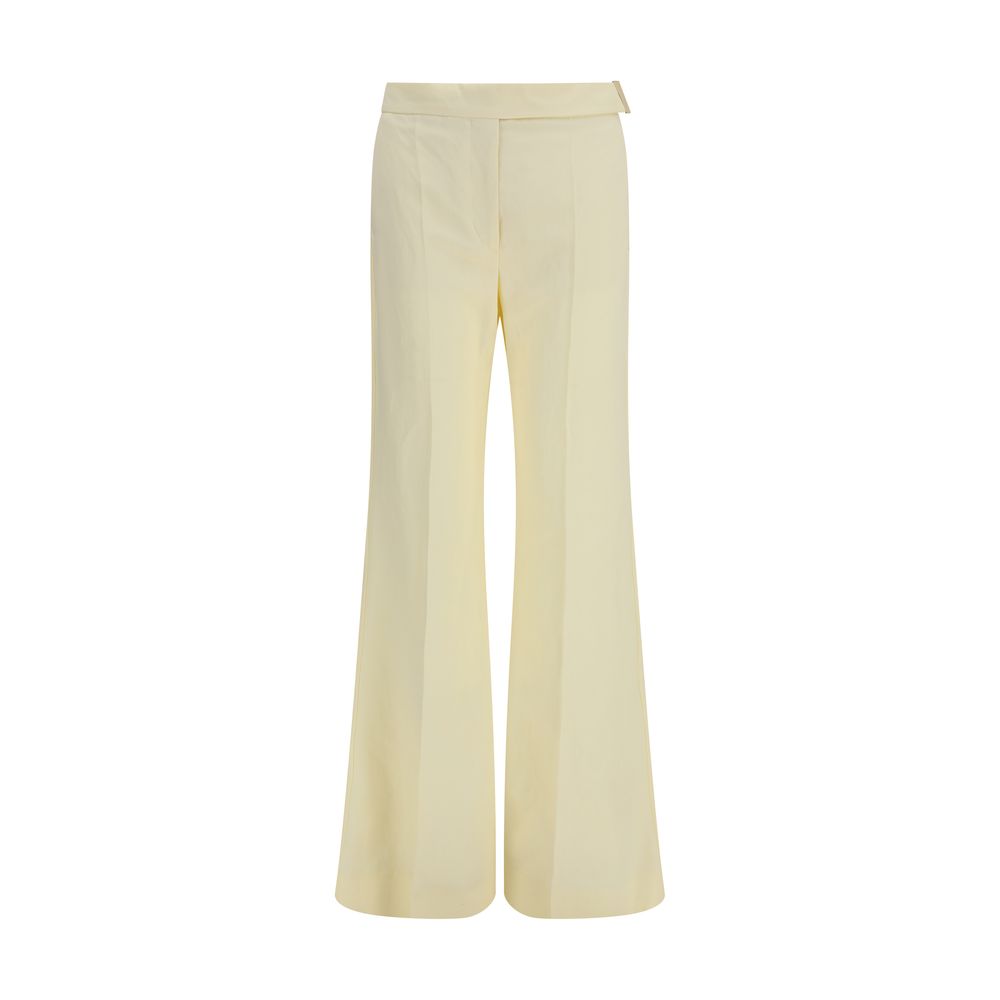 Max Mara Beige Viscose Flared Pants | Regal Royce