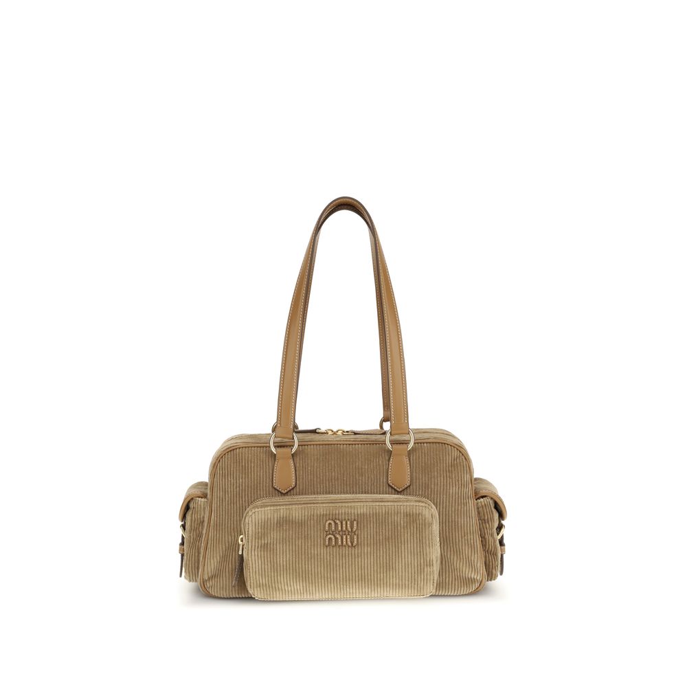 Miu Miu Beige Cotton Shoulder Bag | Regal Royce