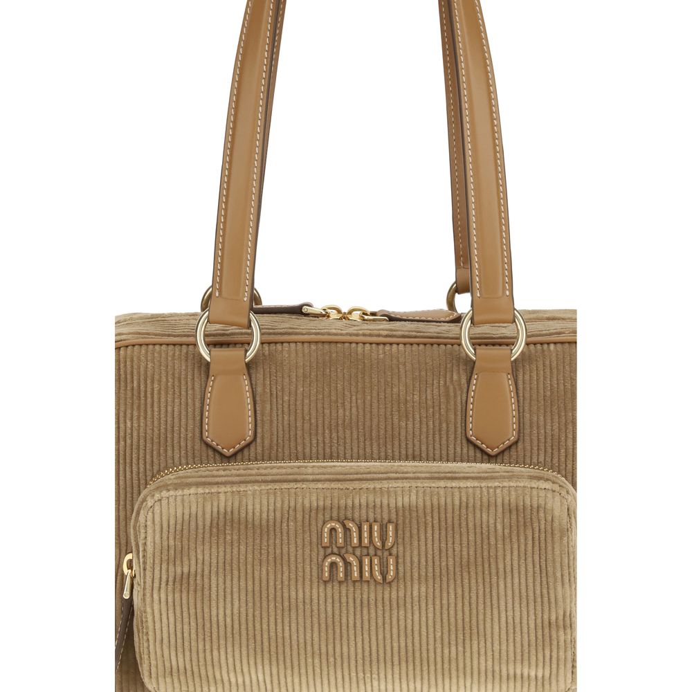 Miu Miu Beige Cotton Shoulder Bag | Regal Royce