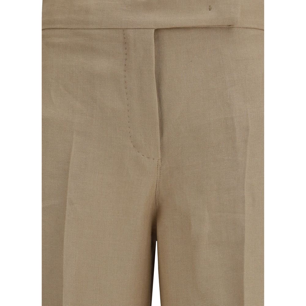 Max Mara Beige Linen Casual Pants | Regal Royce