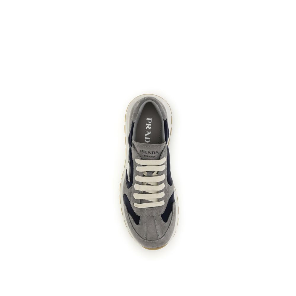 Prada Blue Calf Leather Bos Taurus Athletic Sneakers | Regal Royce