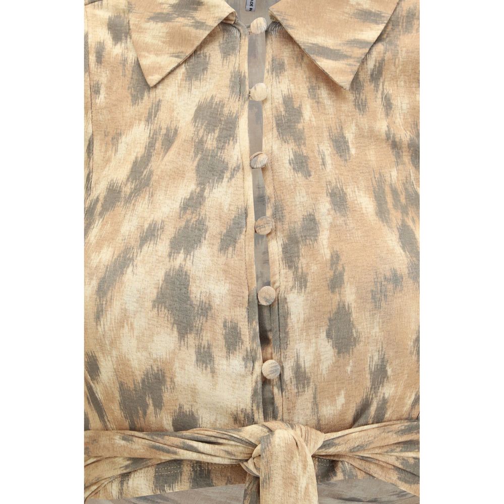 Ganni Beige Recycled Polyester Blouse | Regal Royce