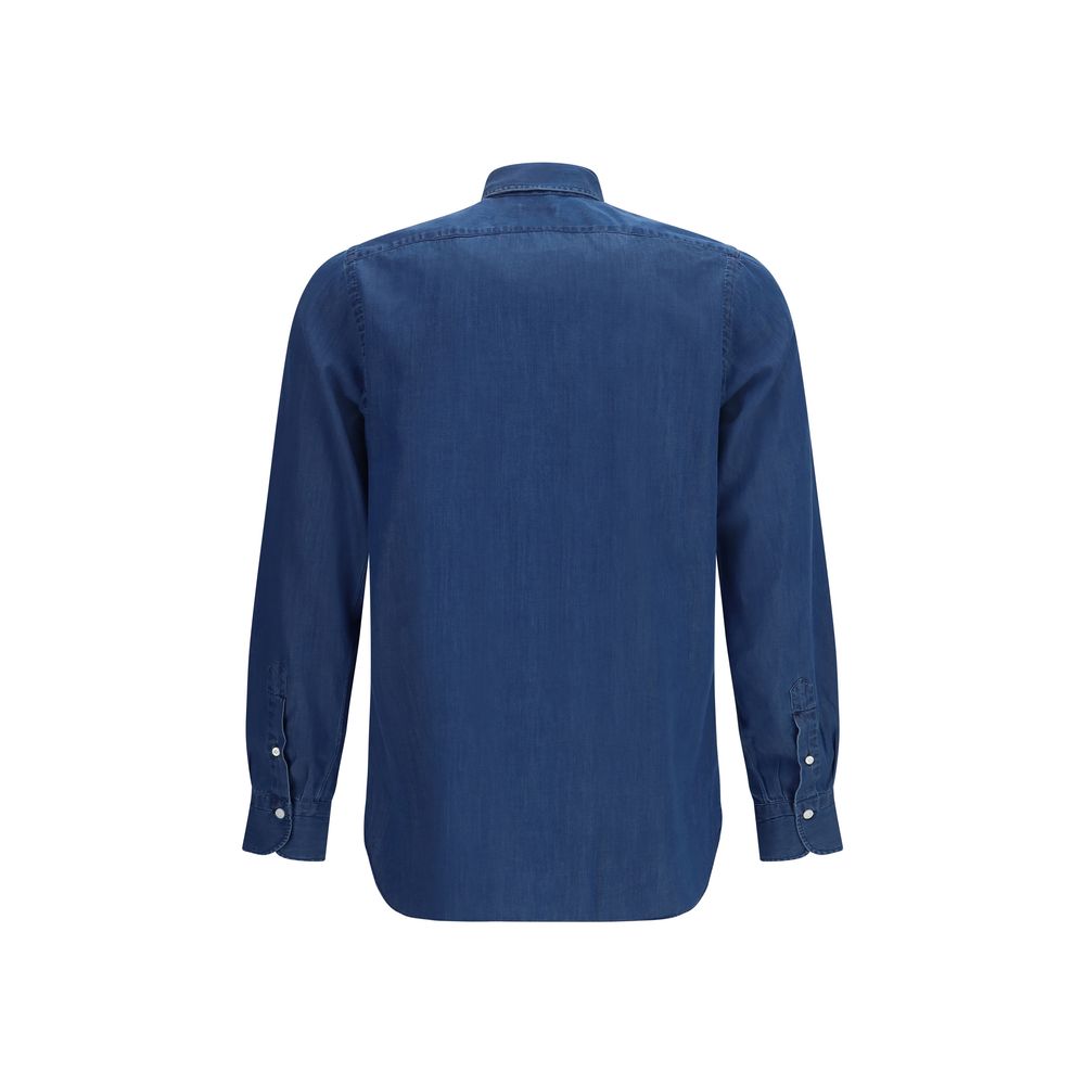 Finamore Blue Cotton Shirt | Regal Royce