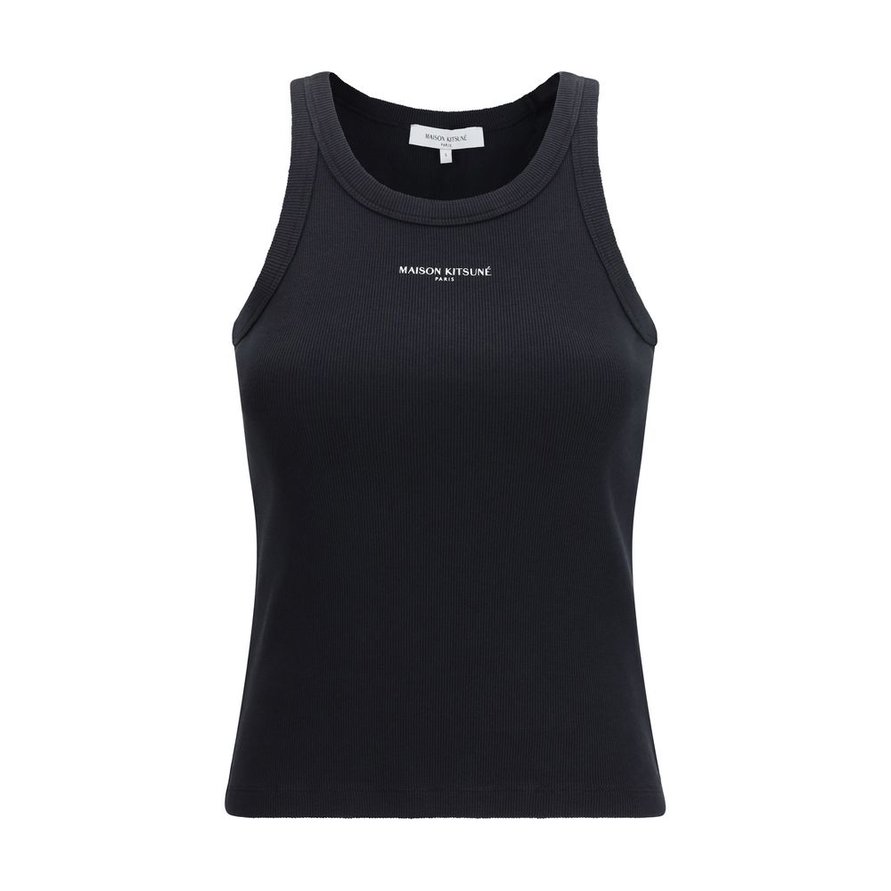 Maison Kitsuné Black Cotton Tank Tops | Regal Royce