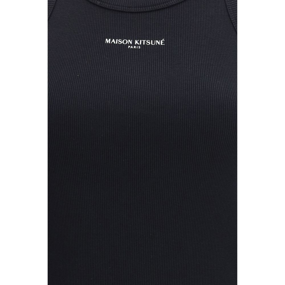 Maison Kitsuné Black Cotton Tank Tops | Regal Royce