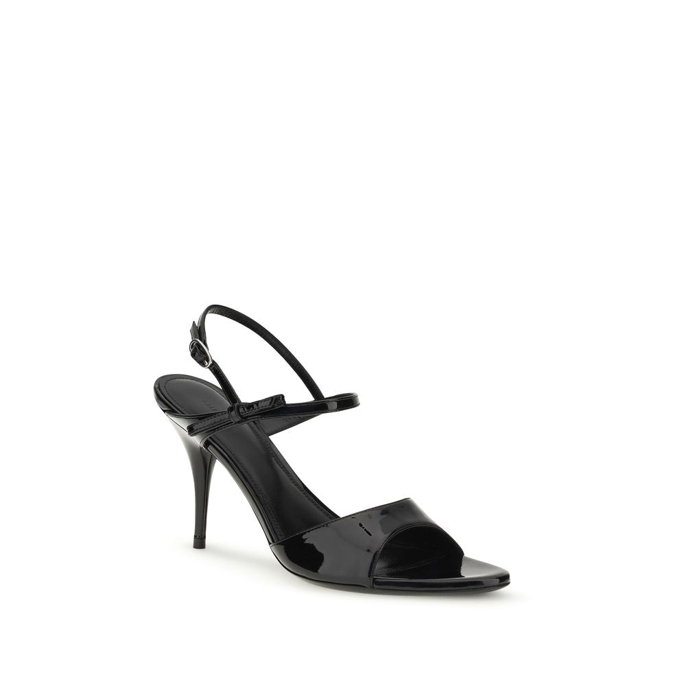 Balenciaga Black Calf Leather Bos Taurus Stiletto Heel Sandals | Regal Royce