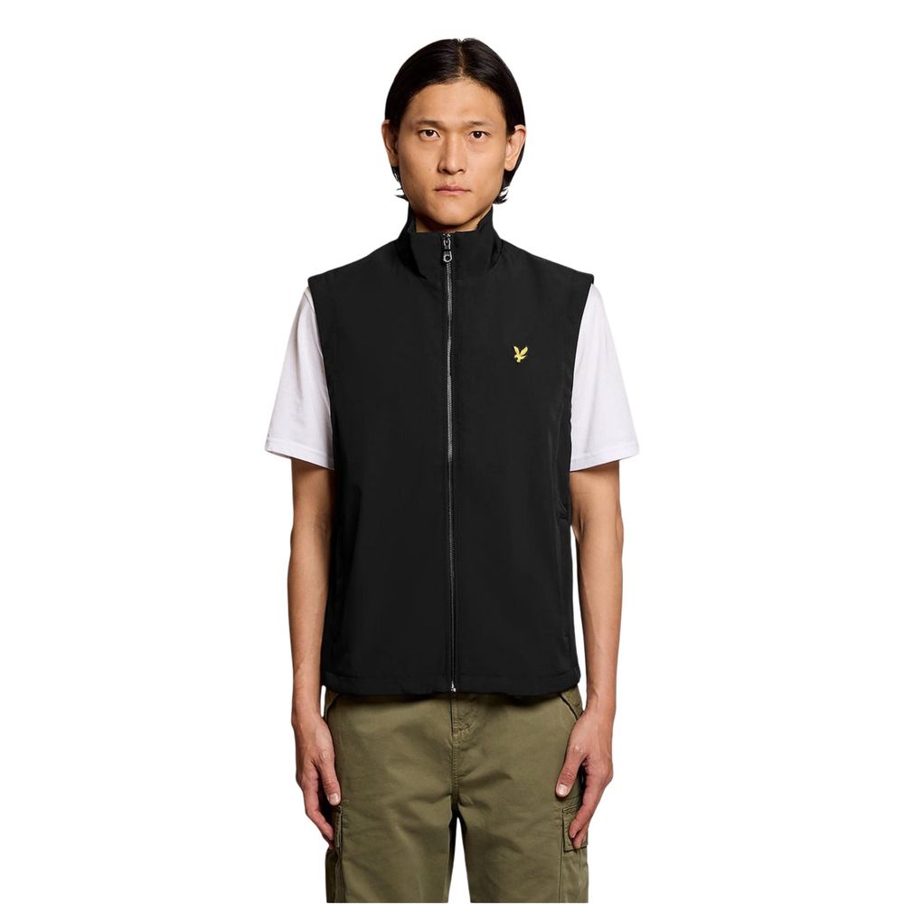 Lyle & Scott Black Polyester Sleeveless Jacket | Regal Royce