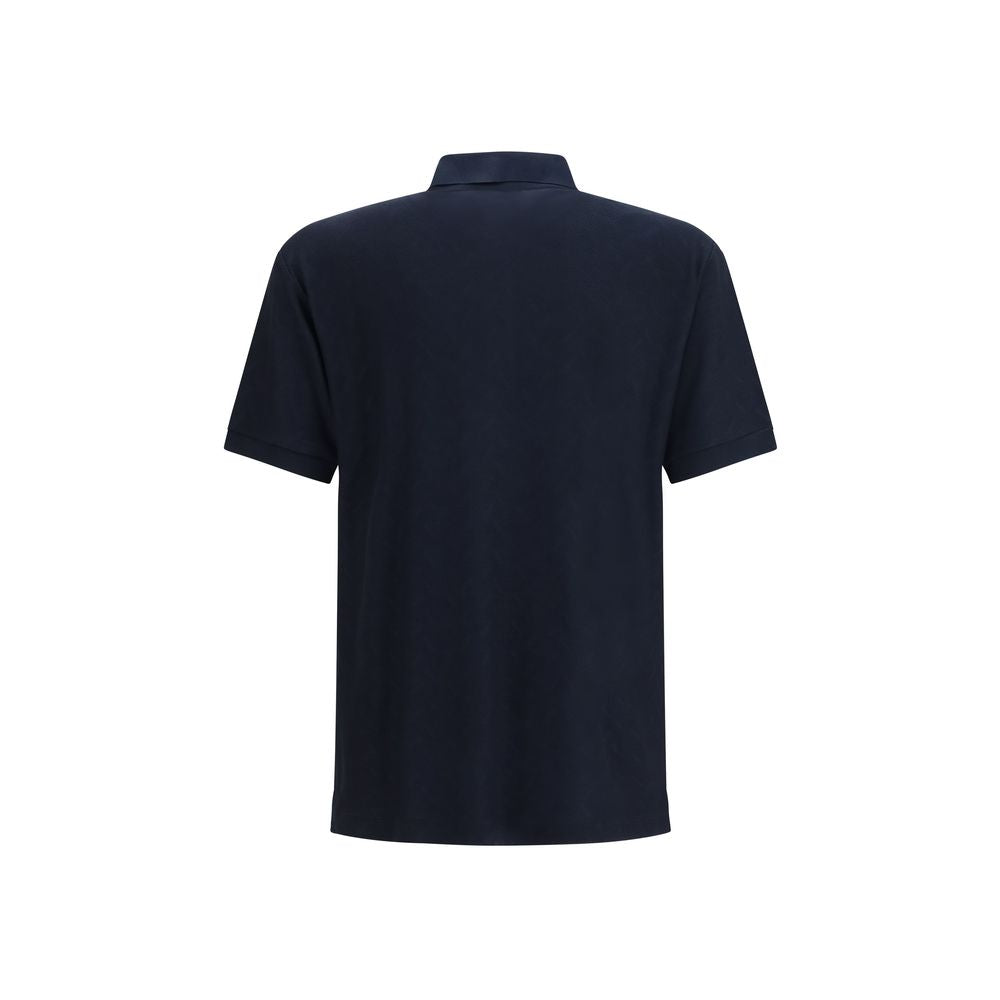 Giorgio Armani Blue Viscose Polo Shirt | Regal Royce