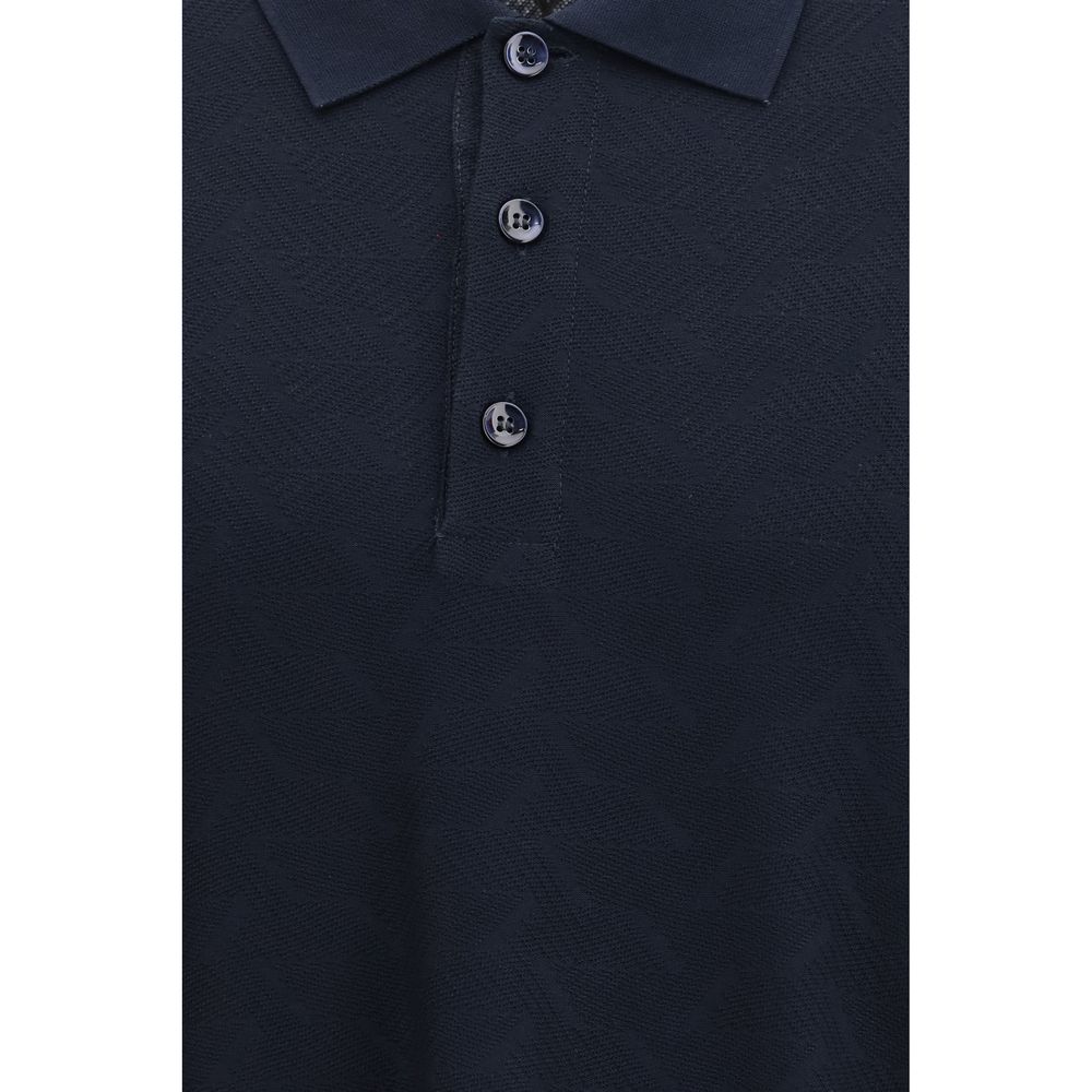 Giorgio Armani Blue Viscose Polo Shirt | Regal Royce