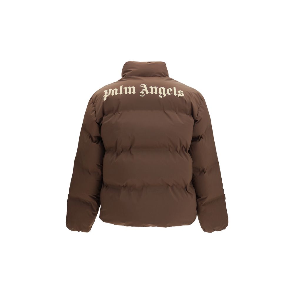 Palm Angels Brown Polyamide Full-Length Jacket | Regal Royce