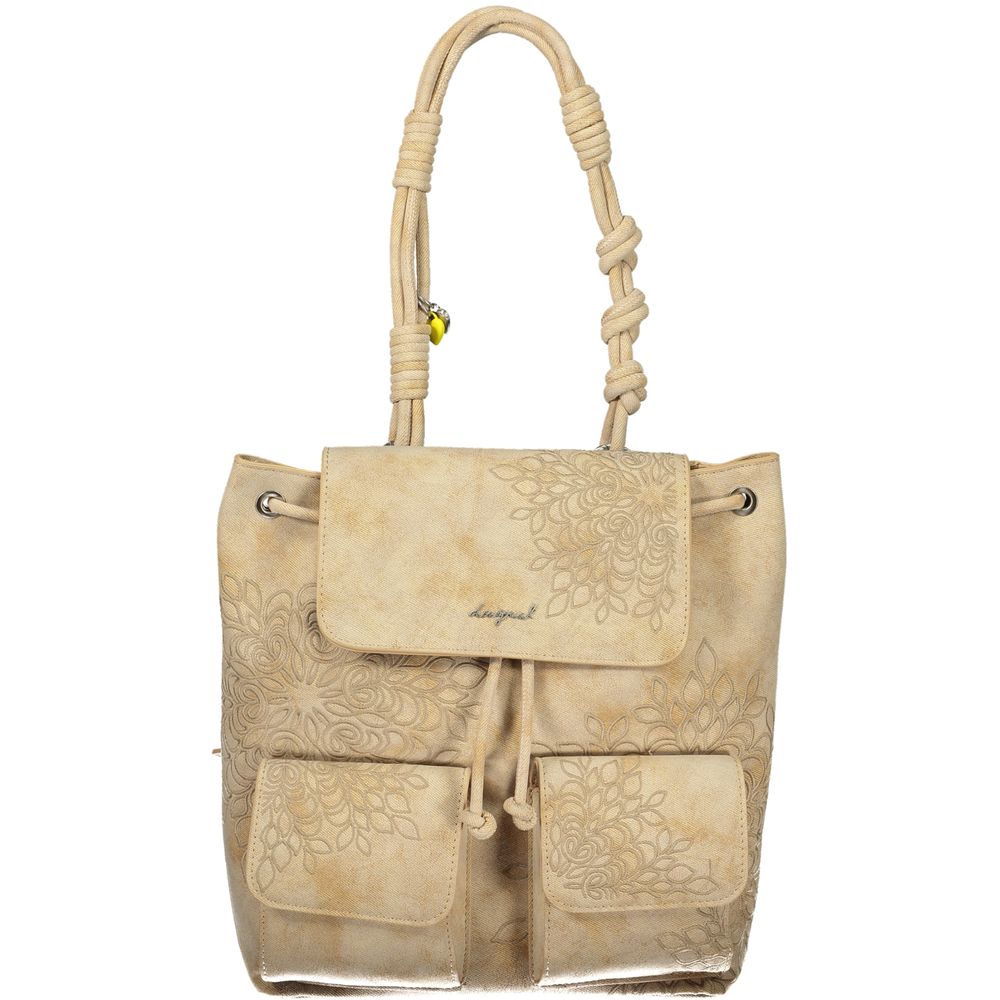 Desigual Beige Polyurethane Women's Backpack | Regal Royce