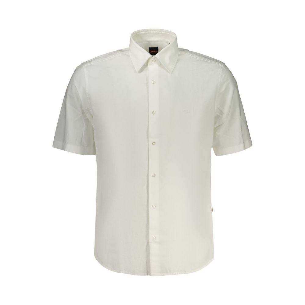 Hugo Boss Bianco Cotton Men Shirt | Regal Royce
