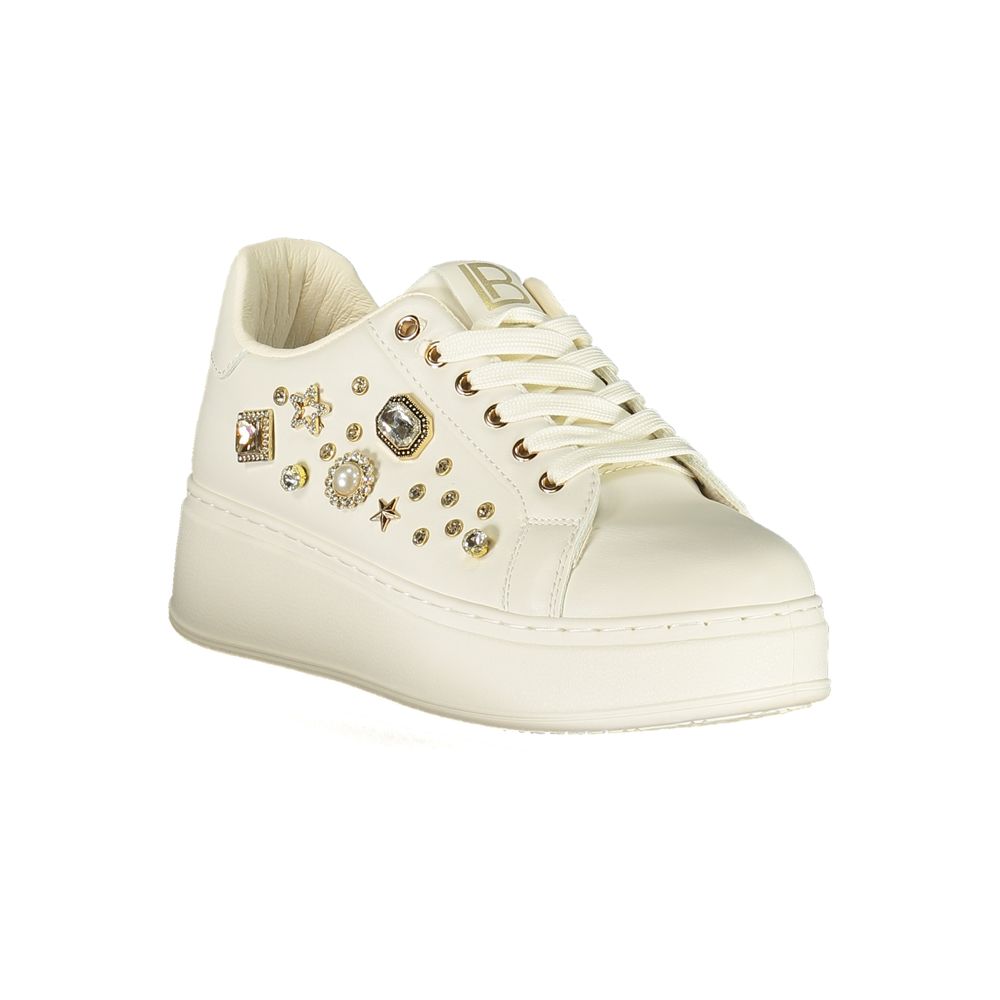 Laura Biagiotti Bianco Polyurethane Women Sneaker | Regal Royce