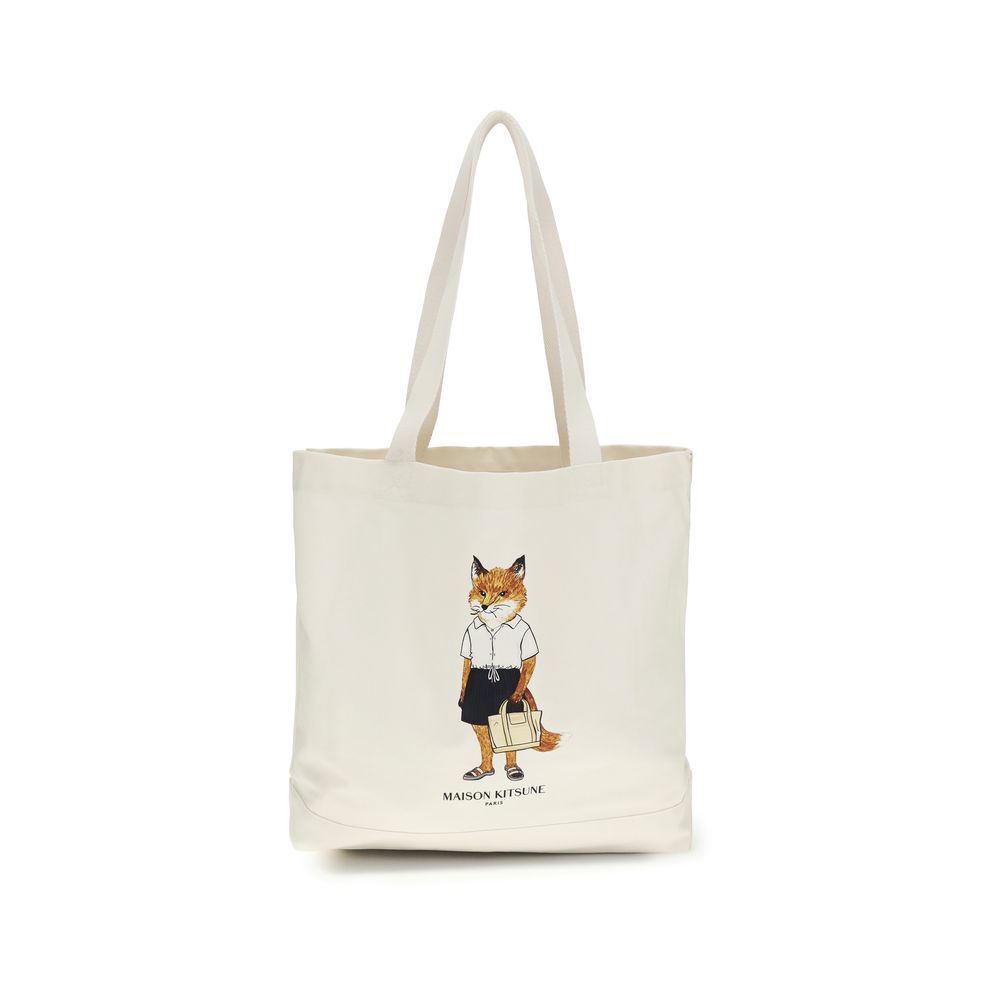 Maison Kitsuné Beige Cotton Handbag | Regal Royce