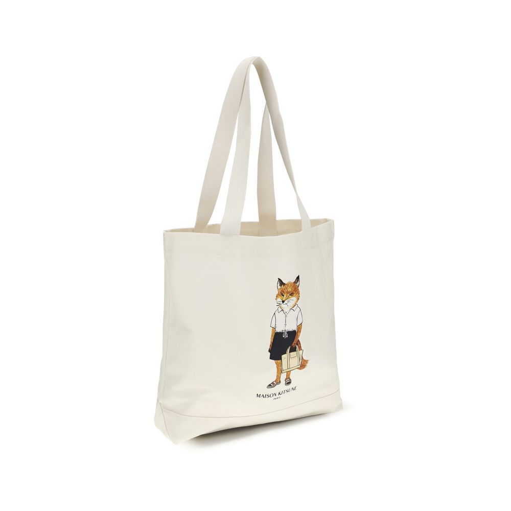 Maison Kitsuné Beige Cotton Handbag | Regal Royce