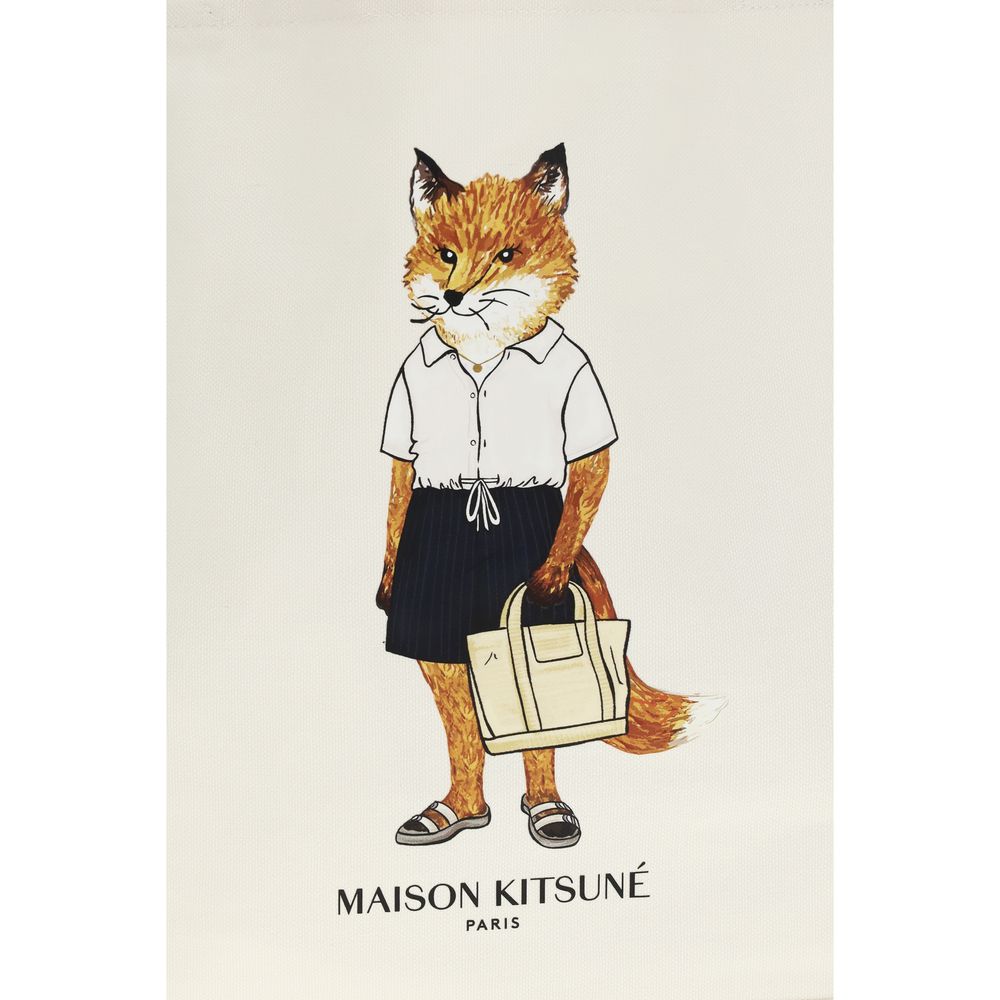 Maison Kitsuné Beige Cotton Handbag | Regal Royce