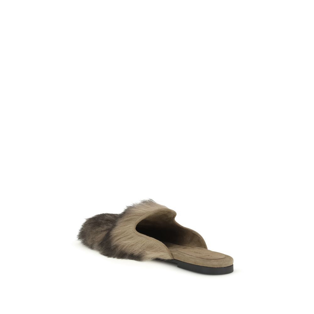 Dolce & Gabbana Gray Lamb Ovis Aries Aries Mules | Regal Royce