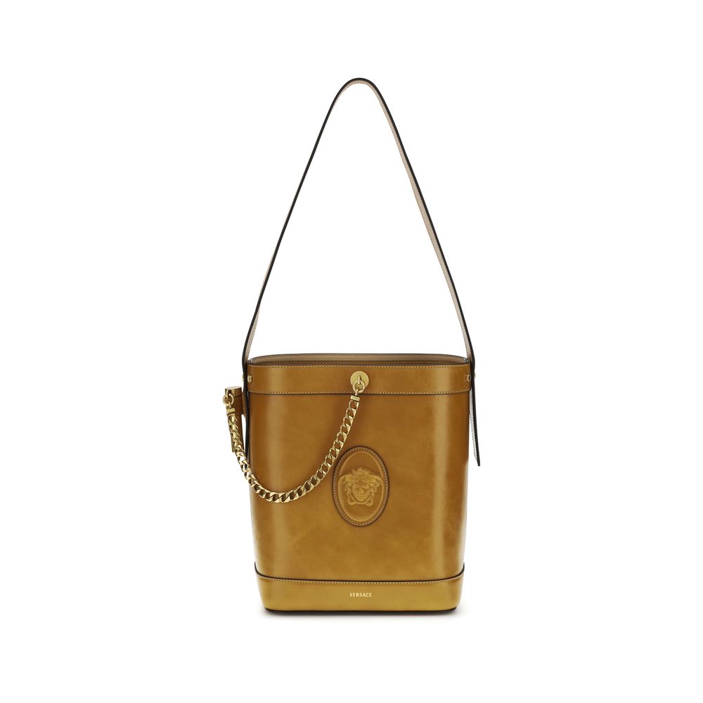 Versace Brown Calf Leather Bos Taurus Backet Bag | Regal Royce