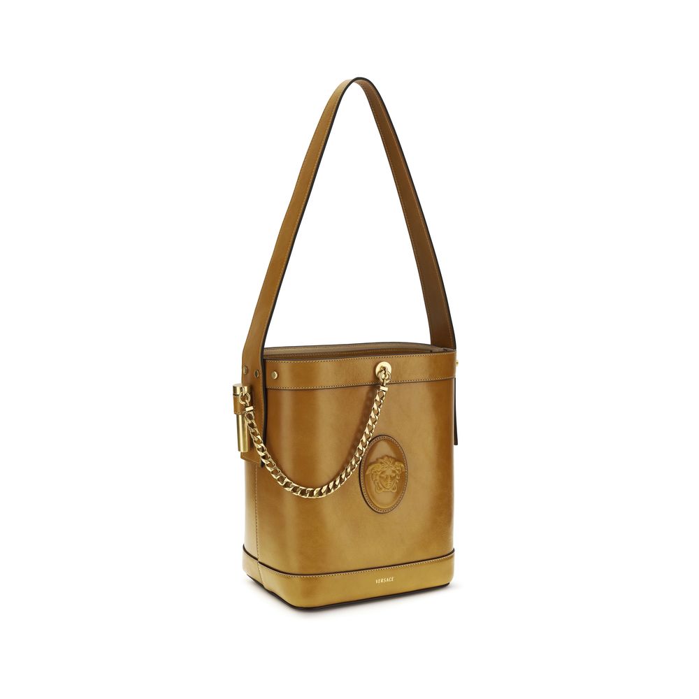 Versace Brown Calf Leather Bos Taurus Backet Bag | Regal Royce