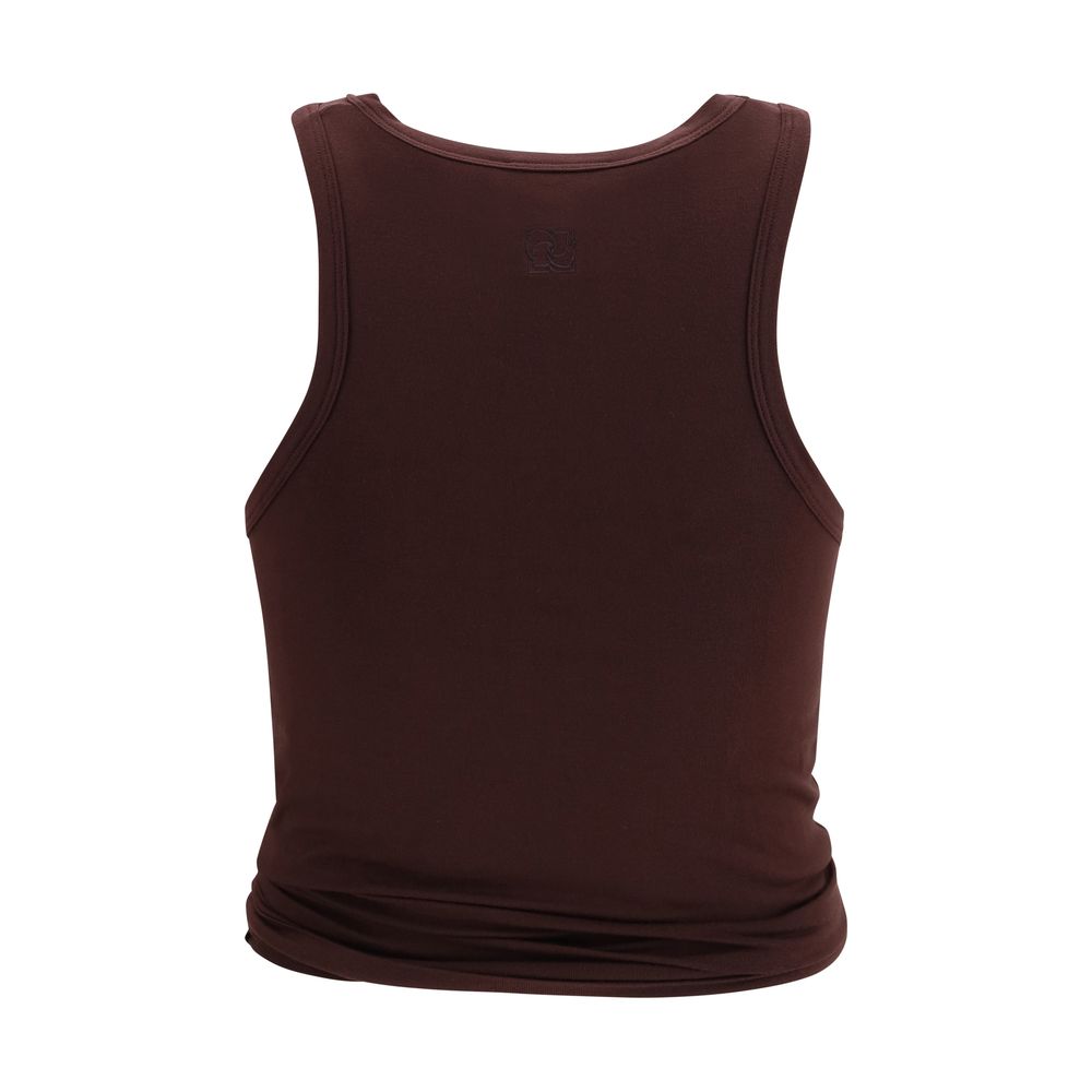 Magda Butrym Brown Cotton Sleeveles T-Shirt | Regal Royce