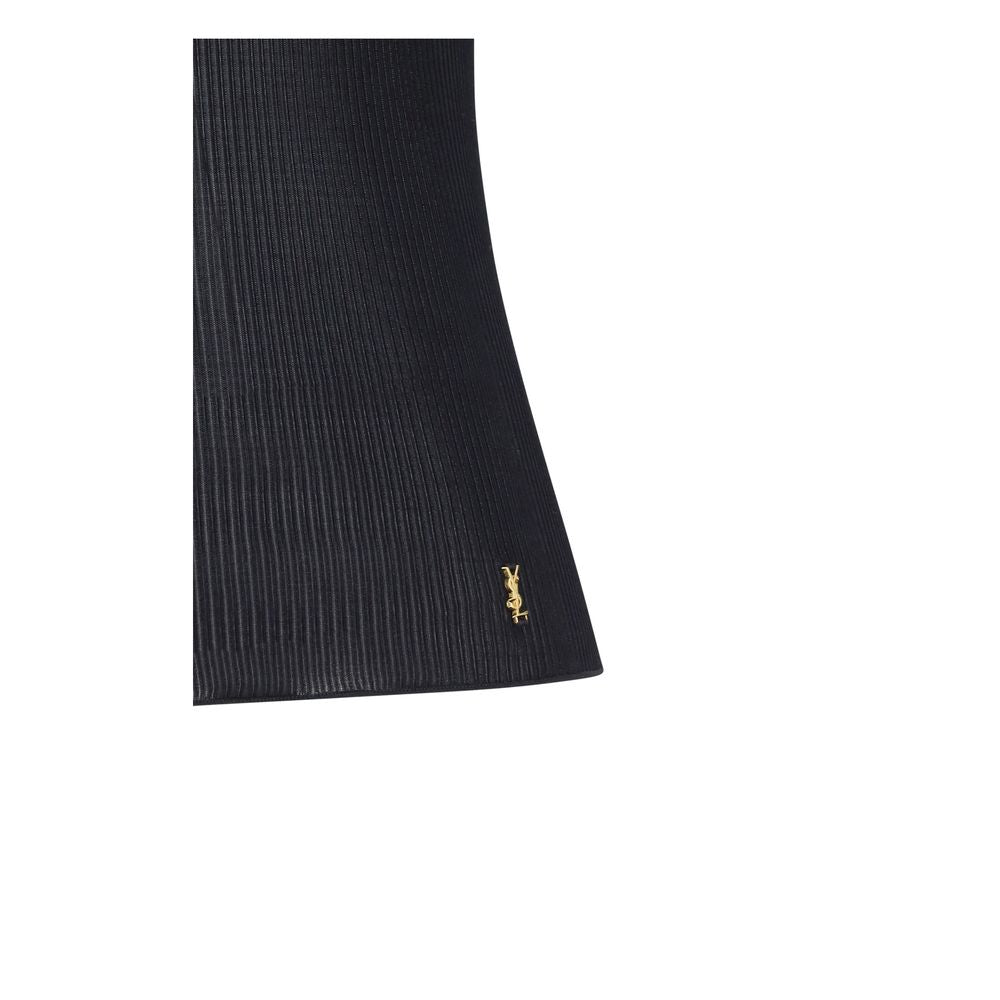 Saint Laurent Black Silk Sleeveles T-Shirt | Regal Royce