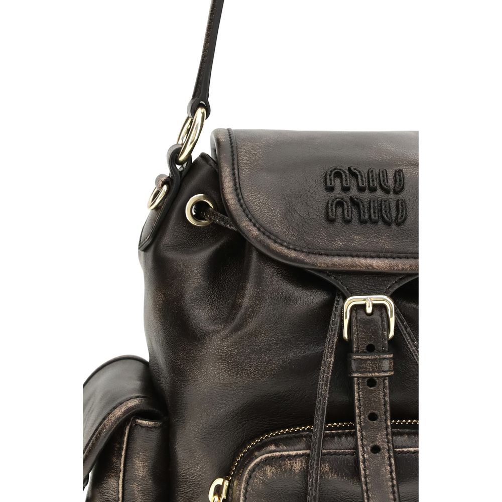 Miu Miu Brown Calf Leather Bos Taurus Backpack | Regal Royce