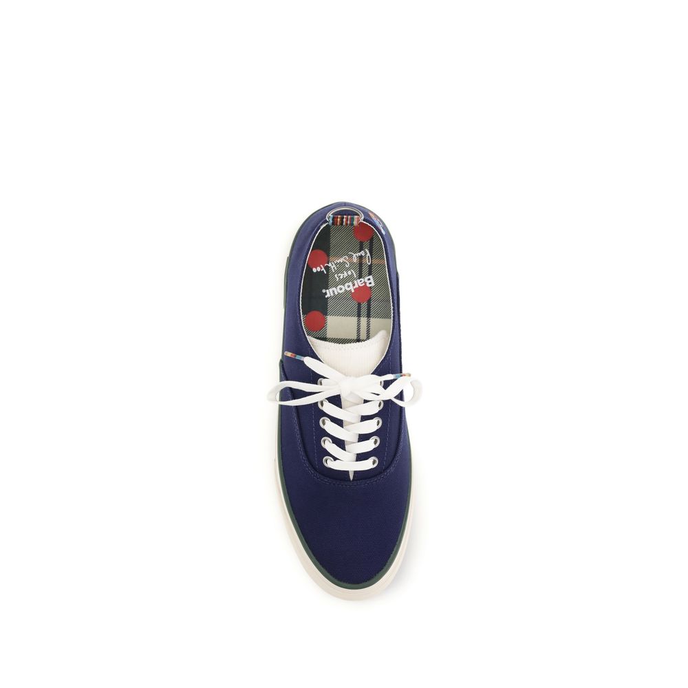 Barbour Blue Cotton Low Top Sneakers | Regal Royce