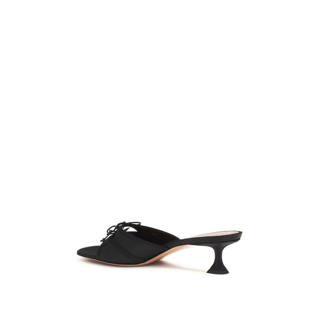 Amina Muaddi Black Silk Sandals | Regal Royce