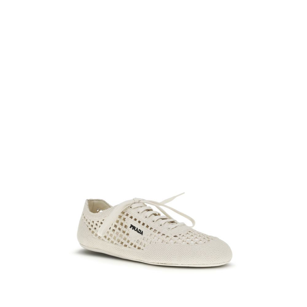 Prada Beige Fabric Low Top Sneakers | Regal Royce