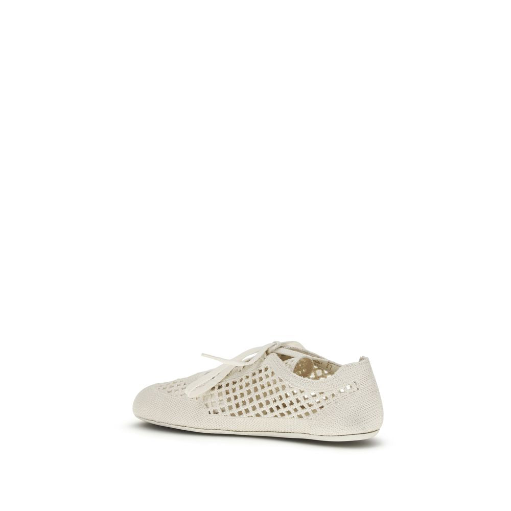 Prada Beige Fabric Low Top Sneakers | Regal Royce