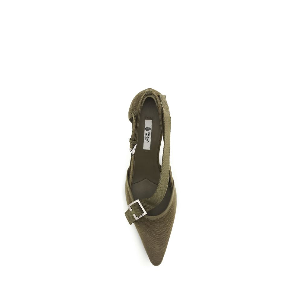 Prada Bicolor Cotton Mid Heel Pumps | Regal Royce