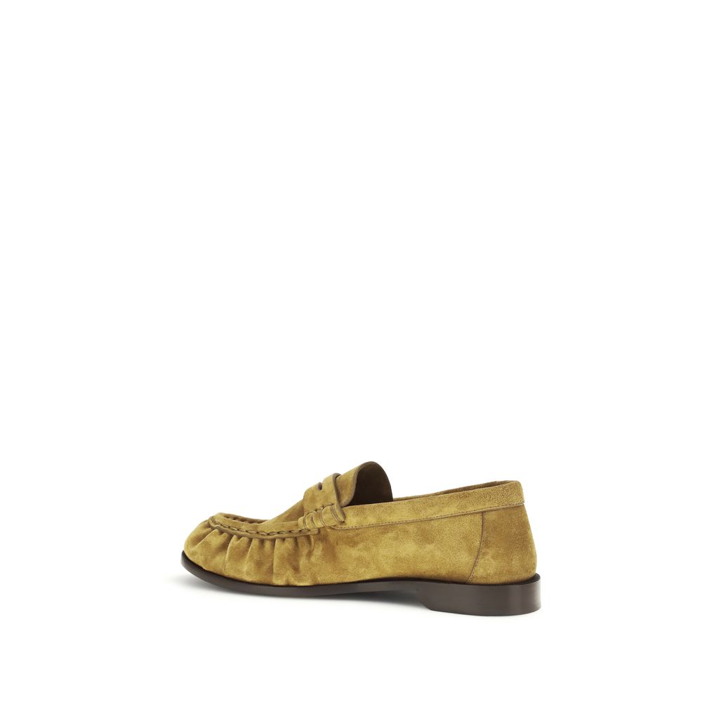 Saint Laurent Beige Calf Leather Bos Taurus Slip-On Loafers | Regal Royce