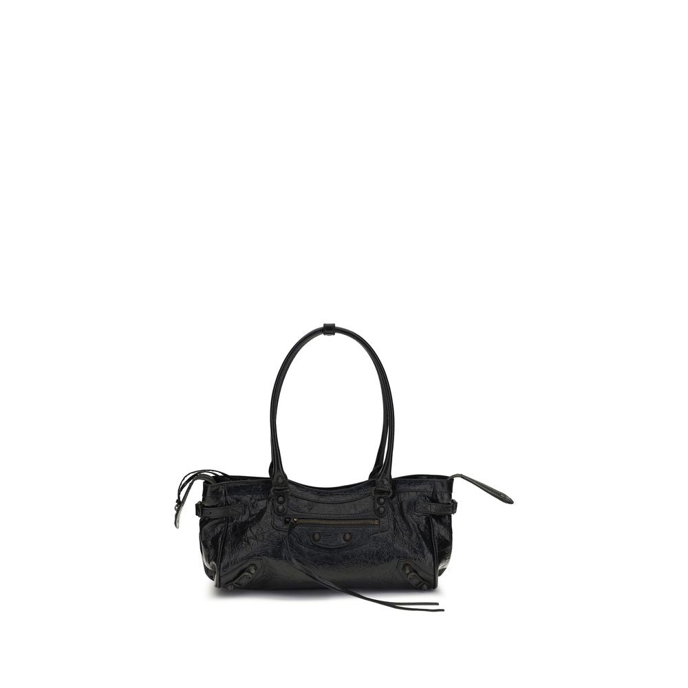 Balenciaga Black Calf Leather Bos Taurus Shoulder Bag | Regal Royce