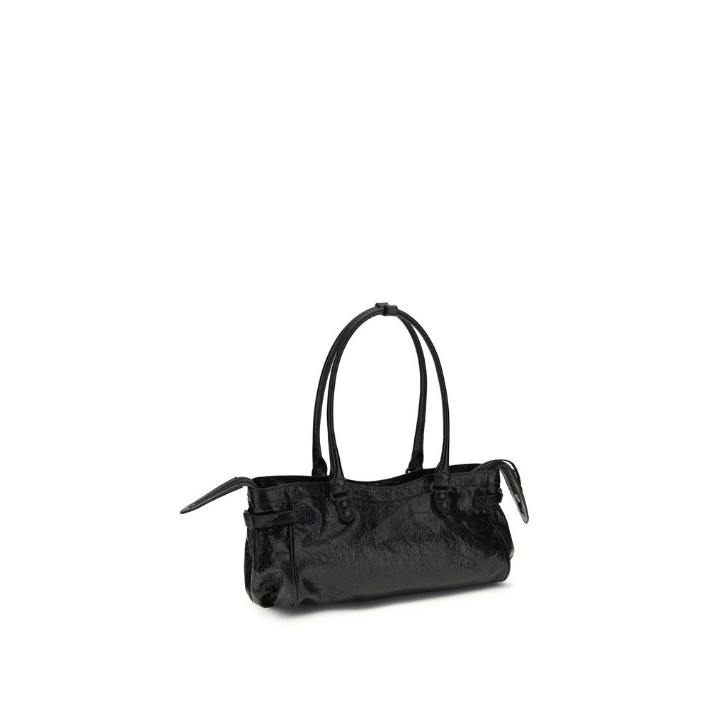 Balenciaga Black Calf Leather Bos Taurus Shoulder Bag | Regal Royce